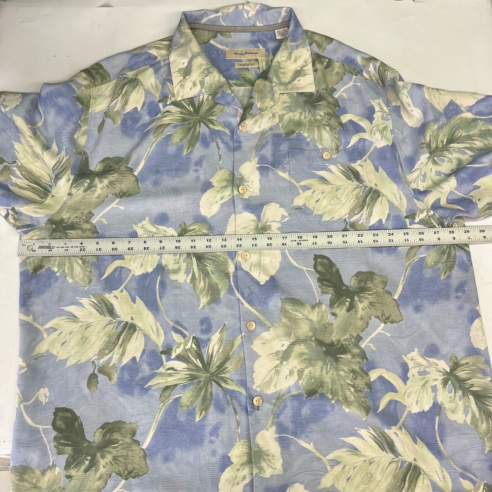 Tommy Bahama Mens Silk Tropical Leaf Camp Shirt Original Fit Jacquard Size 3XL - Picture 11 of 13